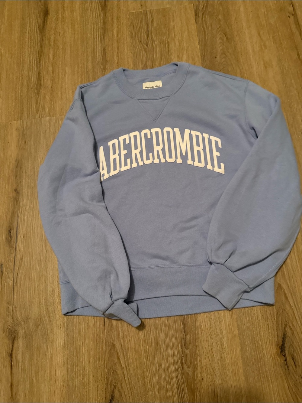 Abercrombie & Fitch Light Blue Crewneck with White Logo